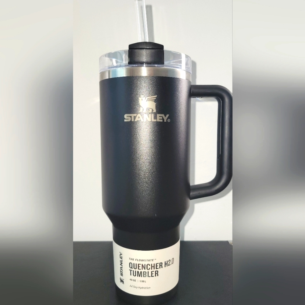 Two Stanley 40 oz Stainless Steel  Tumbler Bundle -Jet Black